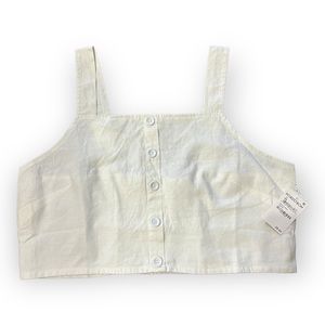 BP Womens white linen crop top